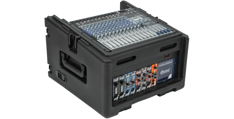 SKB Compact Rolling Rig Rack Case 19" 10HE Top / 4HE Front 20" Profondeur de montage avec trolley
