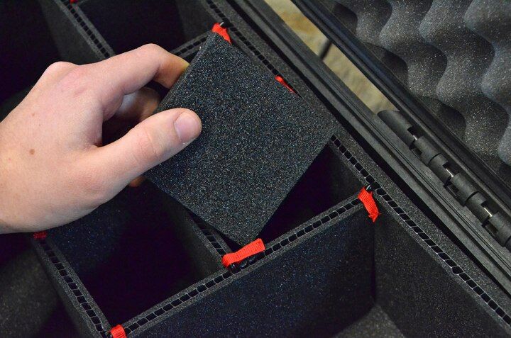 Tutorial - Polsterflächen aus unterschiedlichen Schaumstoff-Sorten für Koffereinlagen