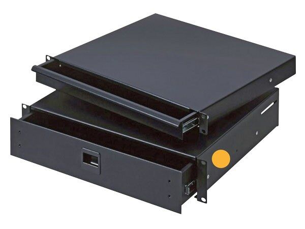 Rack-Schublade 19" 2HE Stahl/2.0 mm abschließbar